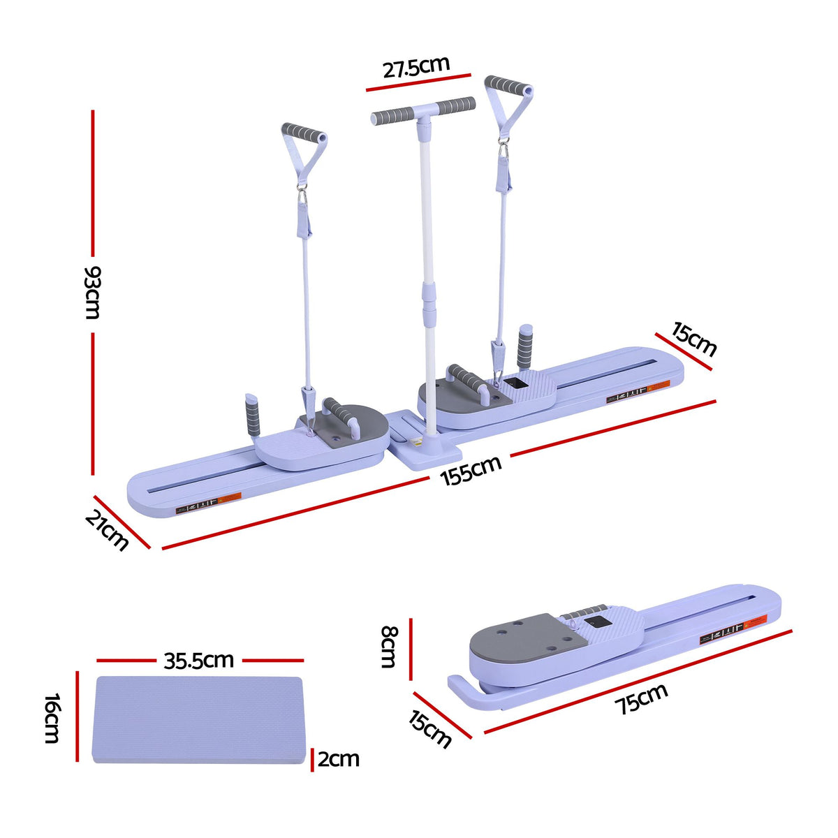 Abdominal Trainer Machine Core Glider Split Home Gym Equipment Purple