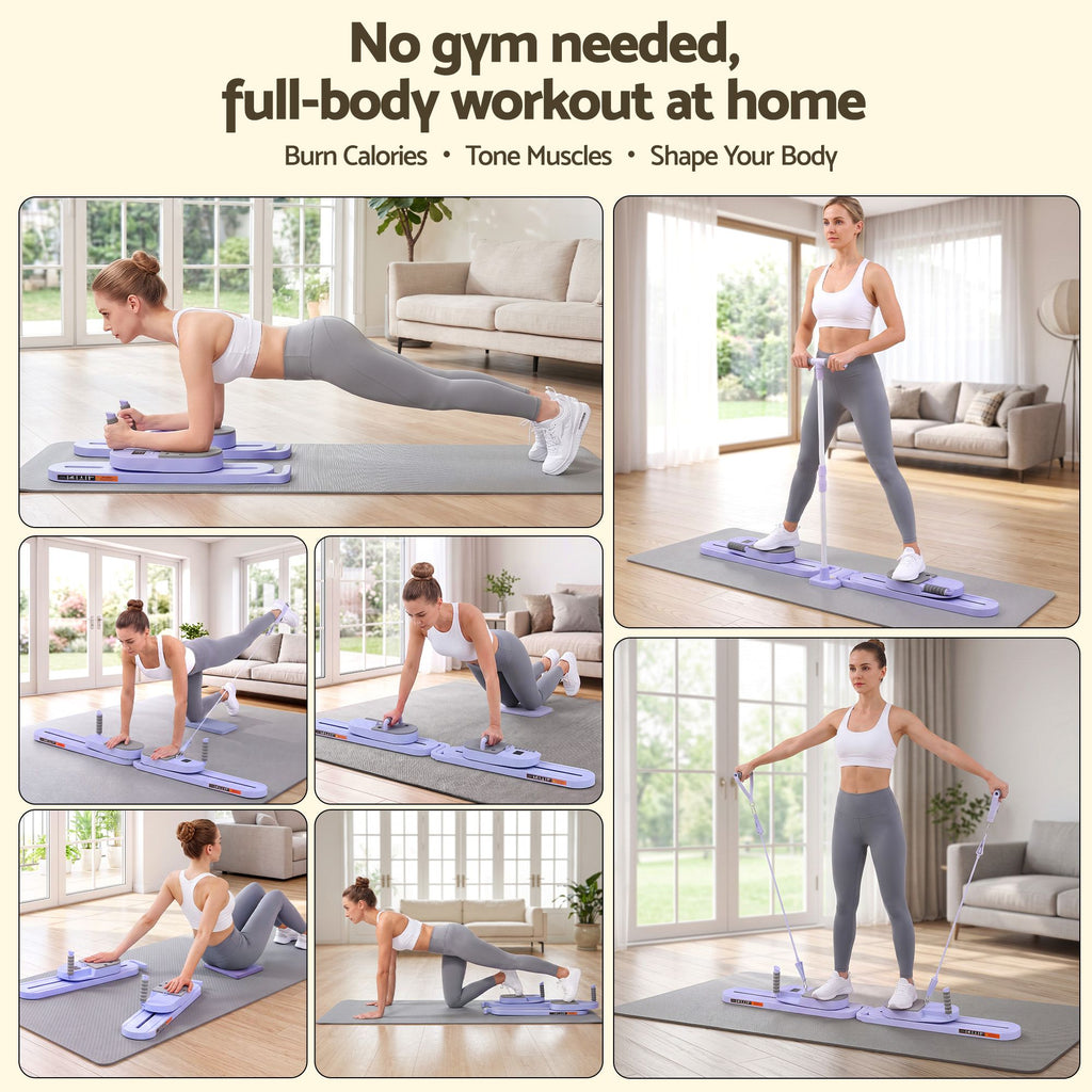 Abdominal Trainer Machine Core Glider Split Home Gym Equipment Purple