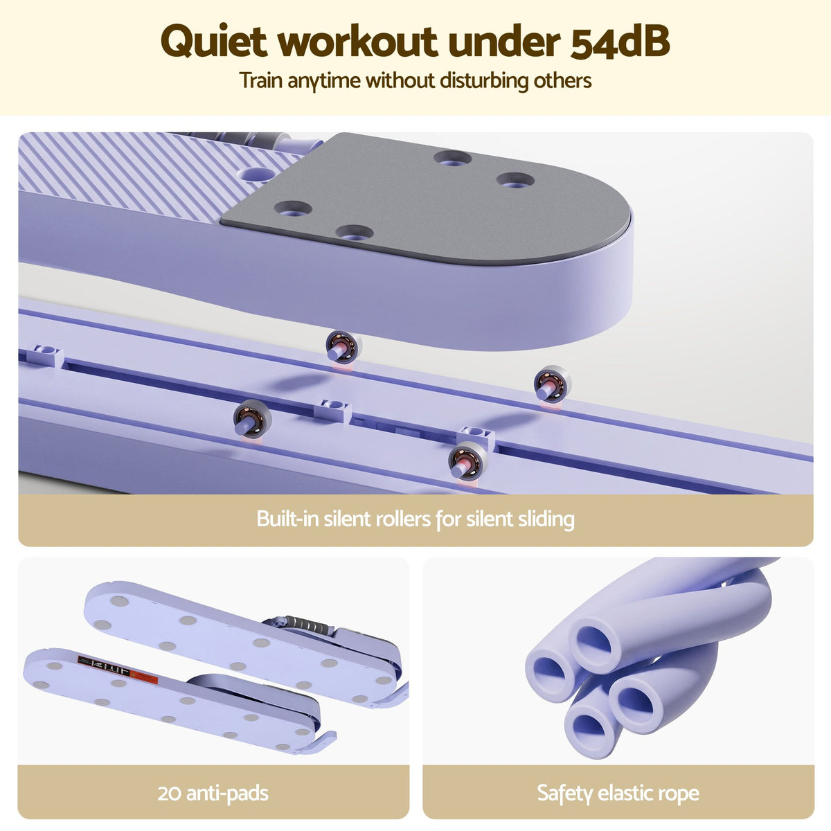 Abdominal Trainer Machine Core Glider Split Home Gym Equipment Purple