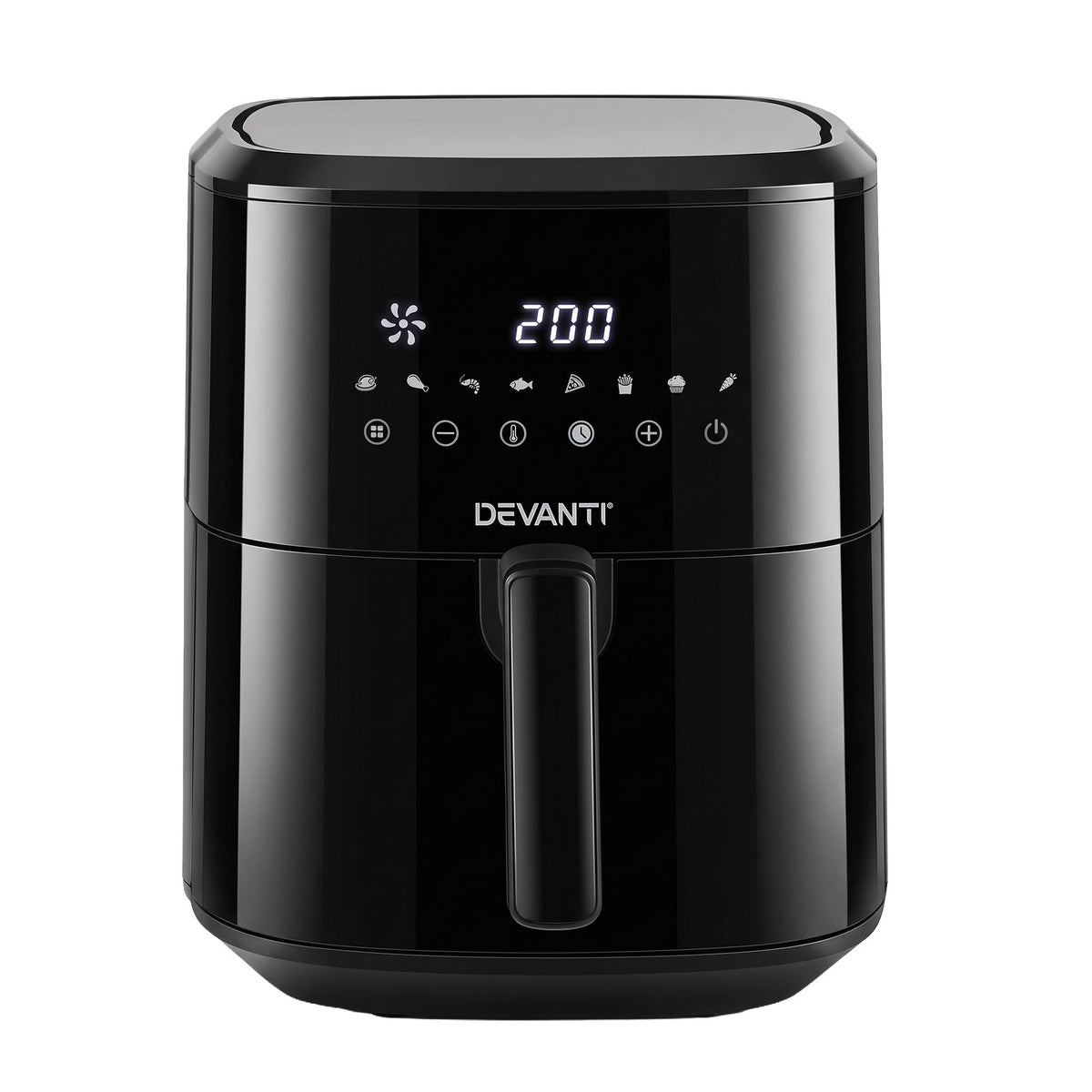 Air Fryer 6.5L 1700W Digital Touch 8 Presets Non-Stick Basket Black