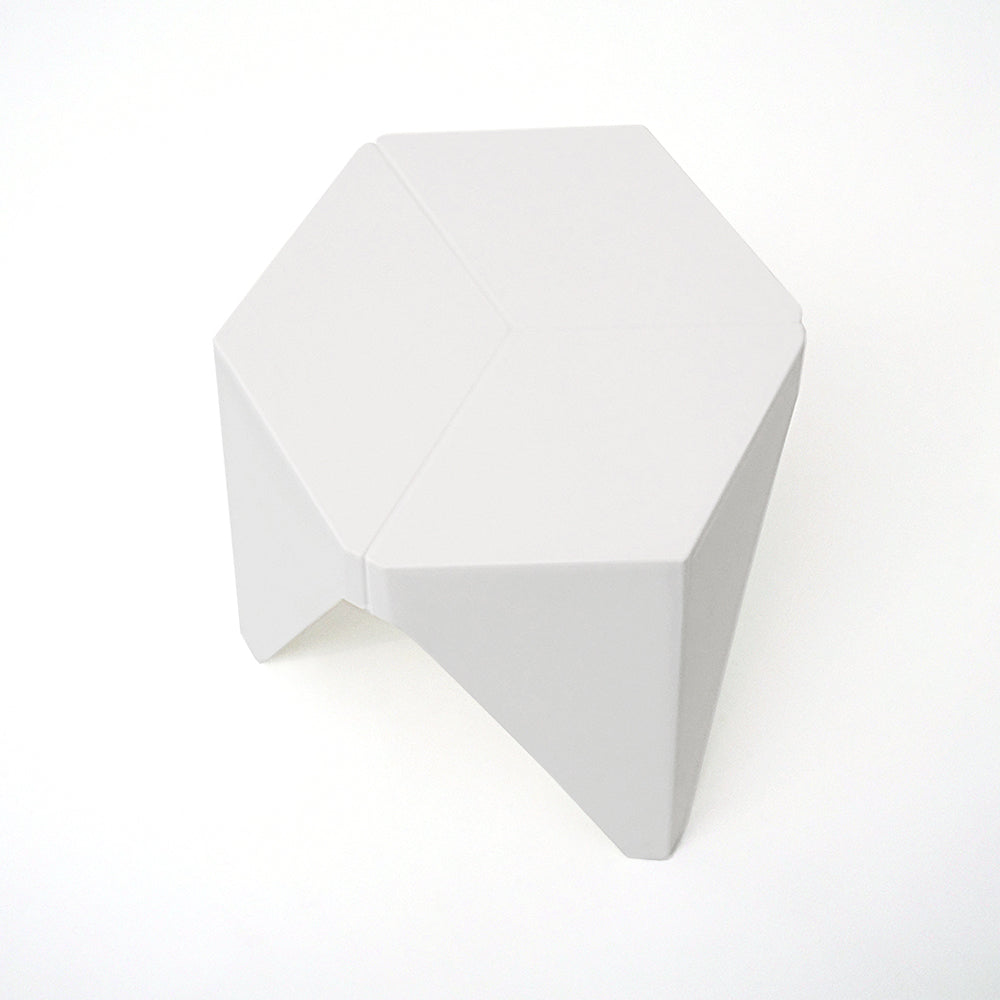2x Bar Stools Puzzle Plastic Foot Stool White