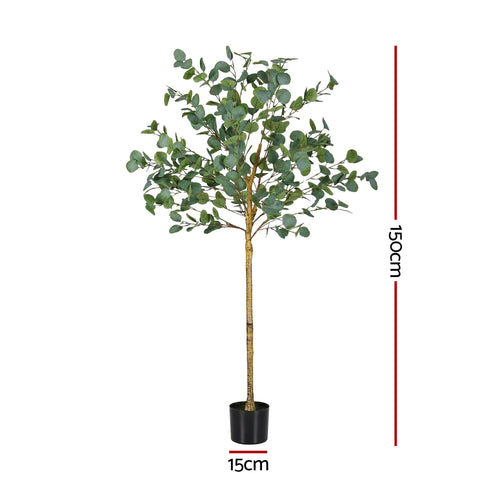 150cm Artificial Eucalyptus Tree with Realistic Textured Leaves for Indoor Home Office