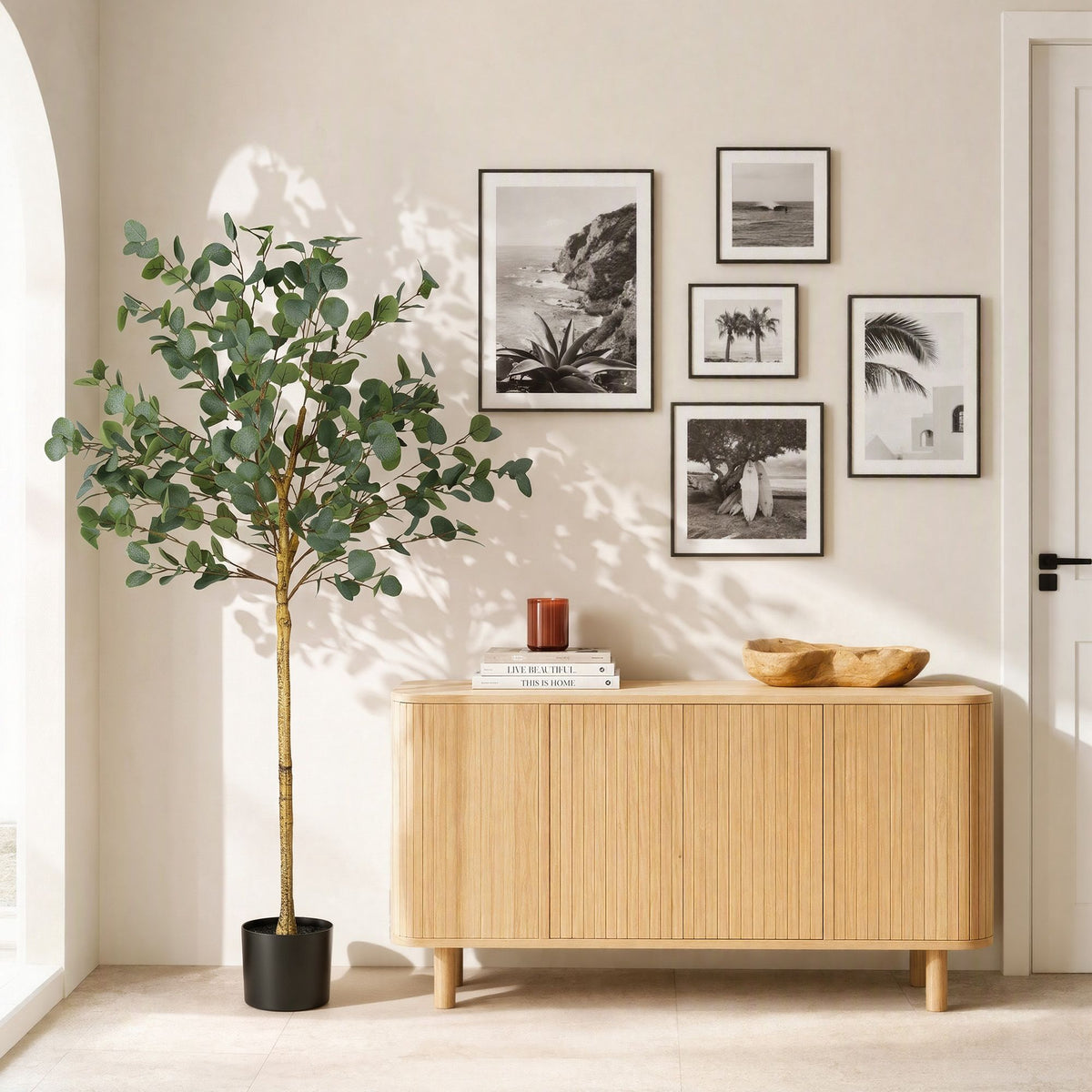 150cm Artificial Eucalyptus Tree with Realistic Textured Leaves for Indoor Home Office