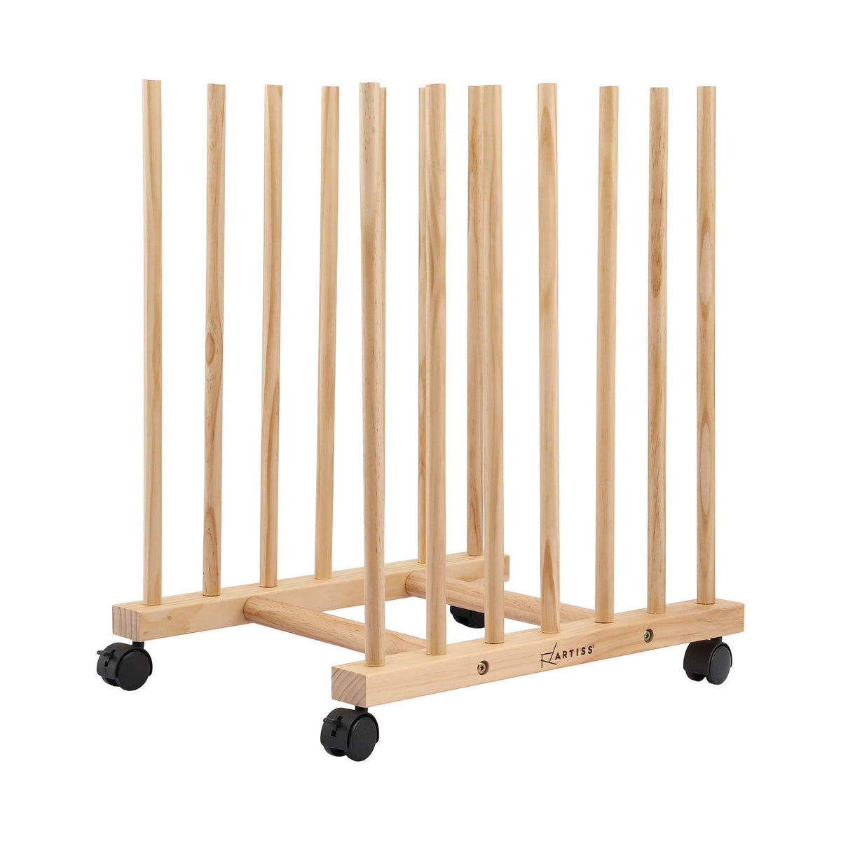 Wooden Art Drying & Canvas Storage Rack with Caster Wheels for Studio,Galleries,Classroom