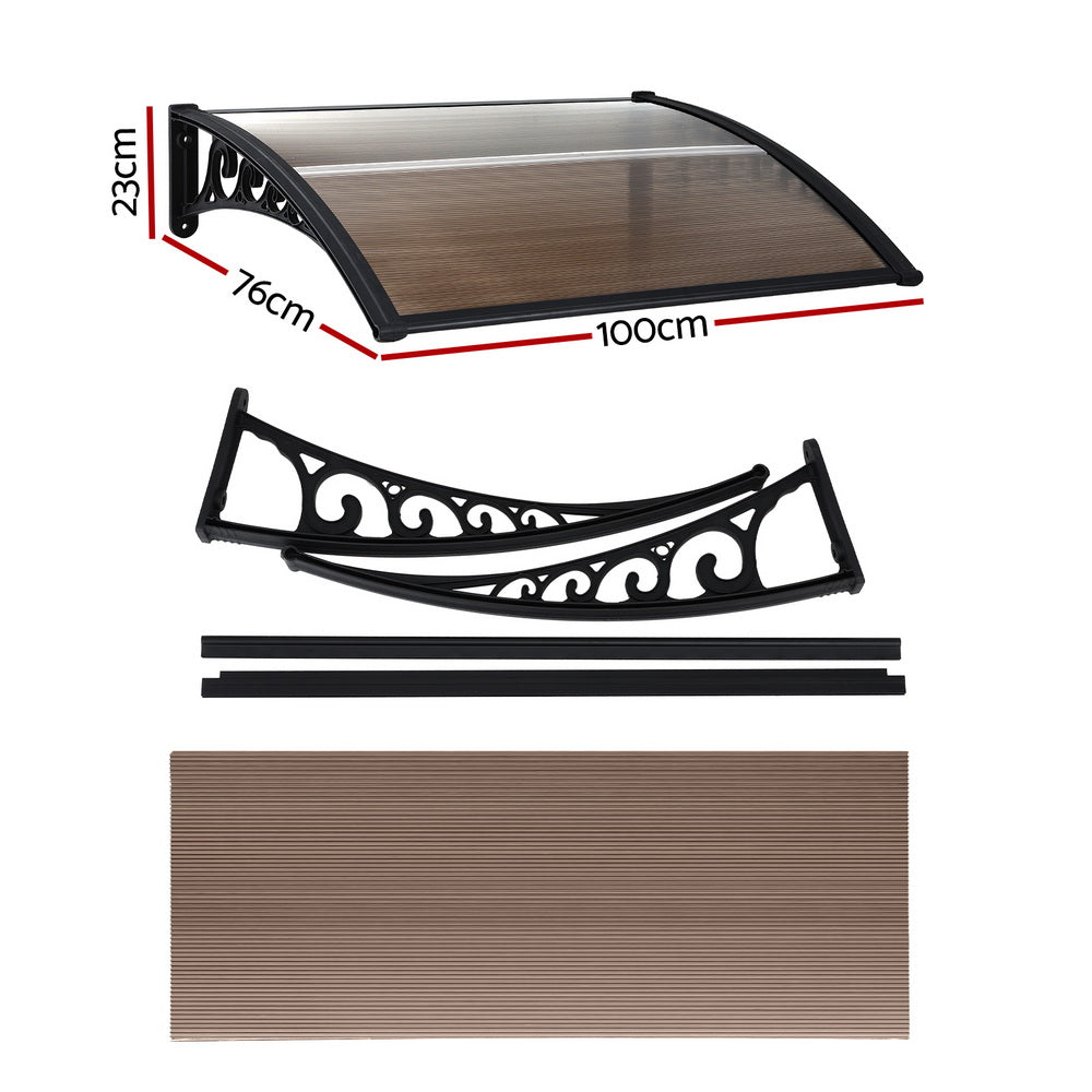Window Door Awning 0.8mx1m Brown