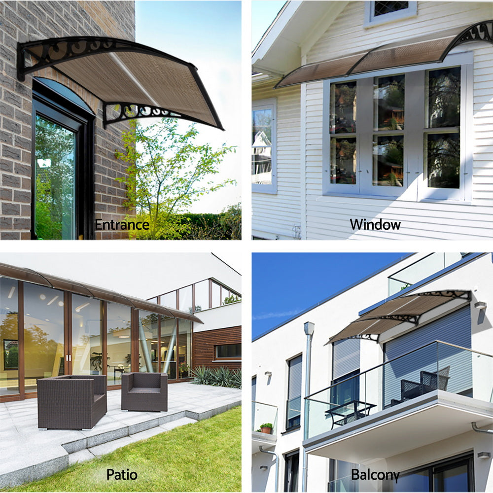 Window Door Awning 0.8mx1m Brown
