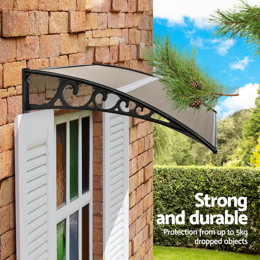 Window Door Awning 0.8mx1m Brown