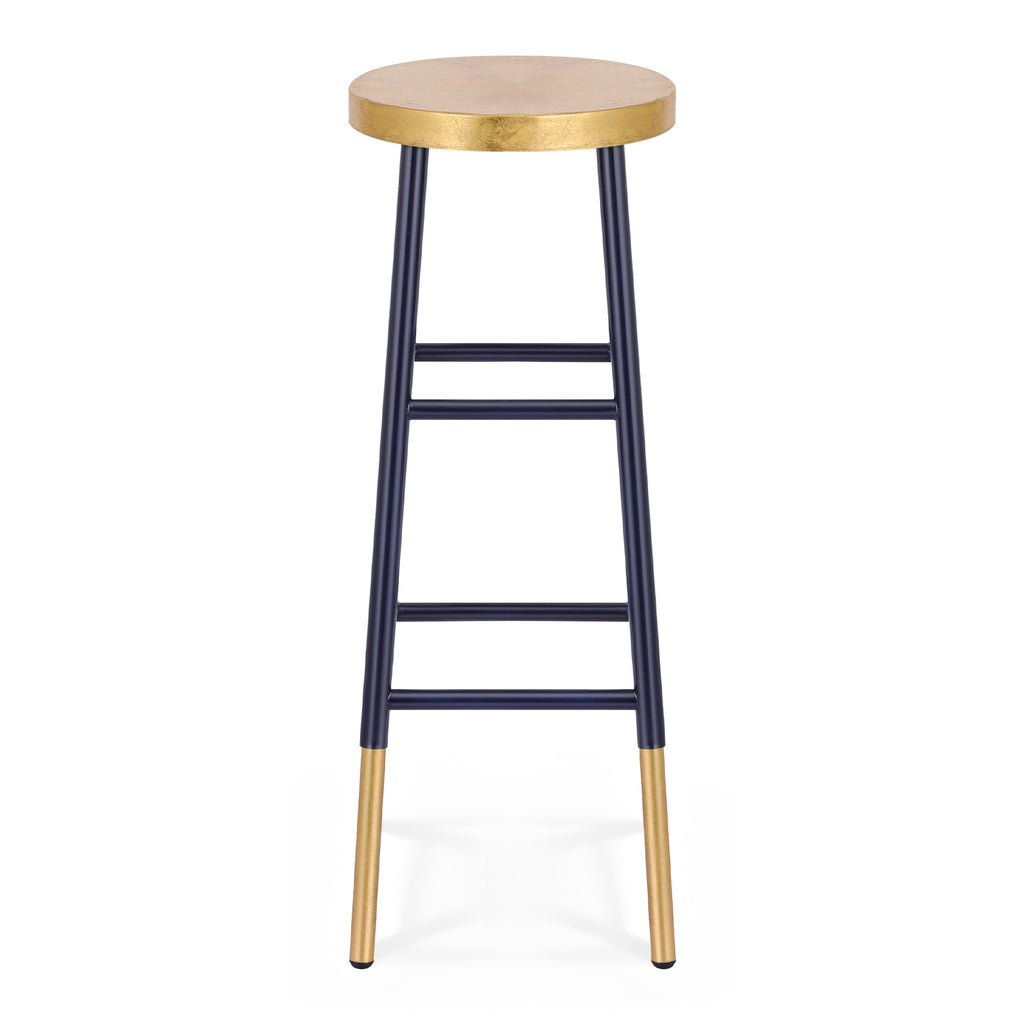 Bar Stools Metal Gold Navy