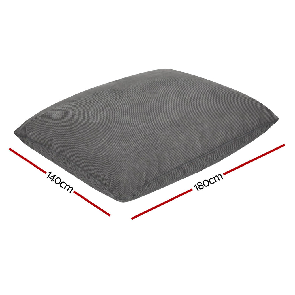3 in 1 Bean Bag Chair Cover (No Filler) Convertible Bean Bag for Adults, Corduroy Stuffed