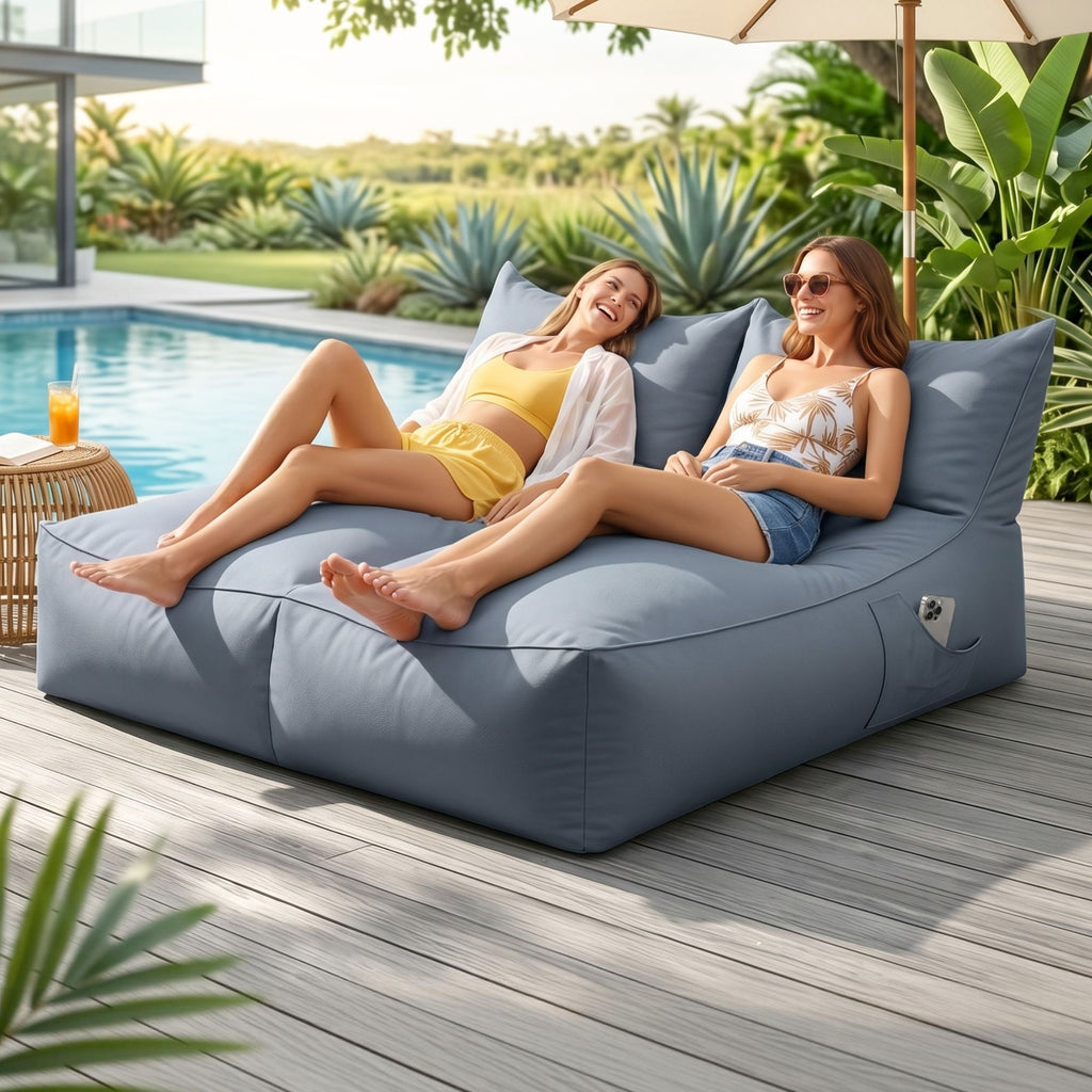Outdoor Bean Bag Chair Cover (No Filler) 2 Seater Beanbag Lounge Sofacover Adults