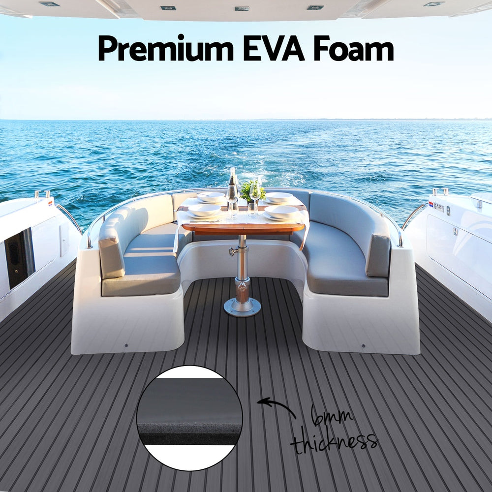 EVA Foam Boat Flooring Decking Mat 240x90cm 6mm Dark Grey