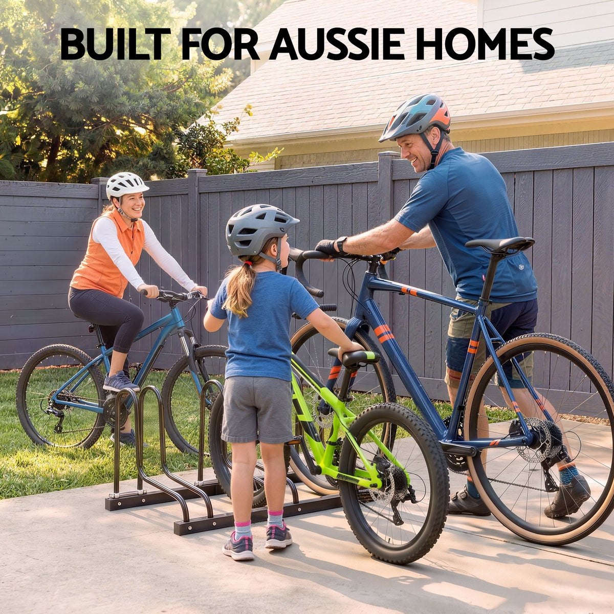 3 Bike Floor Stand Rack Fits 20"-29" MTB Tires for Garage Storage