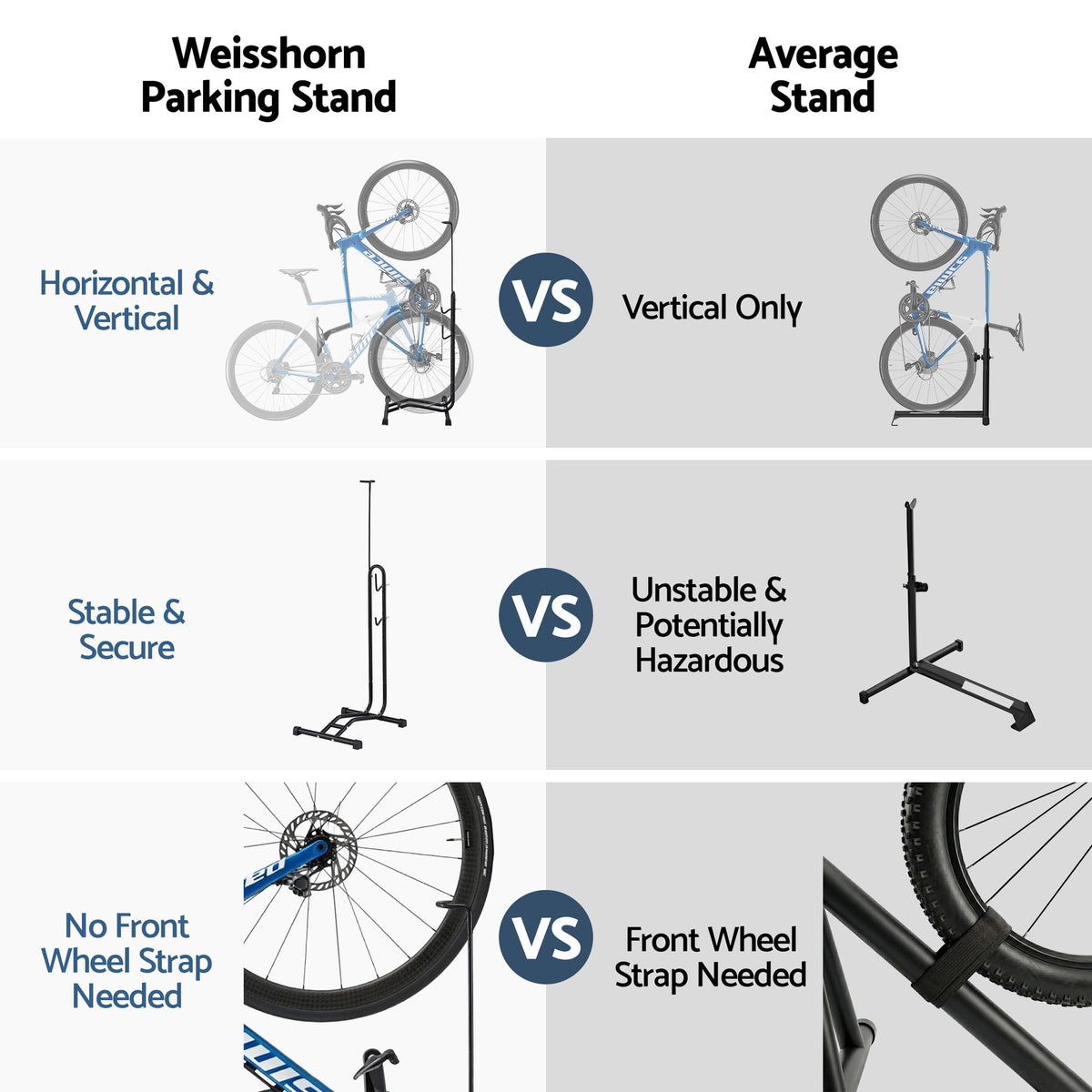 4-in-1 Bike Parking Stand Vertical Floor Storage Rack for 24"-27.5" Bicycles, Adjustable