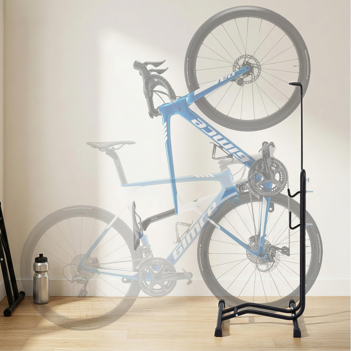 4-in-1 Bike Parking Stand Vertical Floor Storage Rack for 24"-27.5" Bicycles, Adjustable