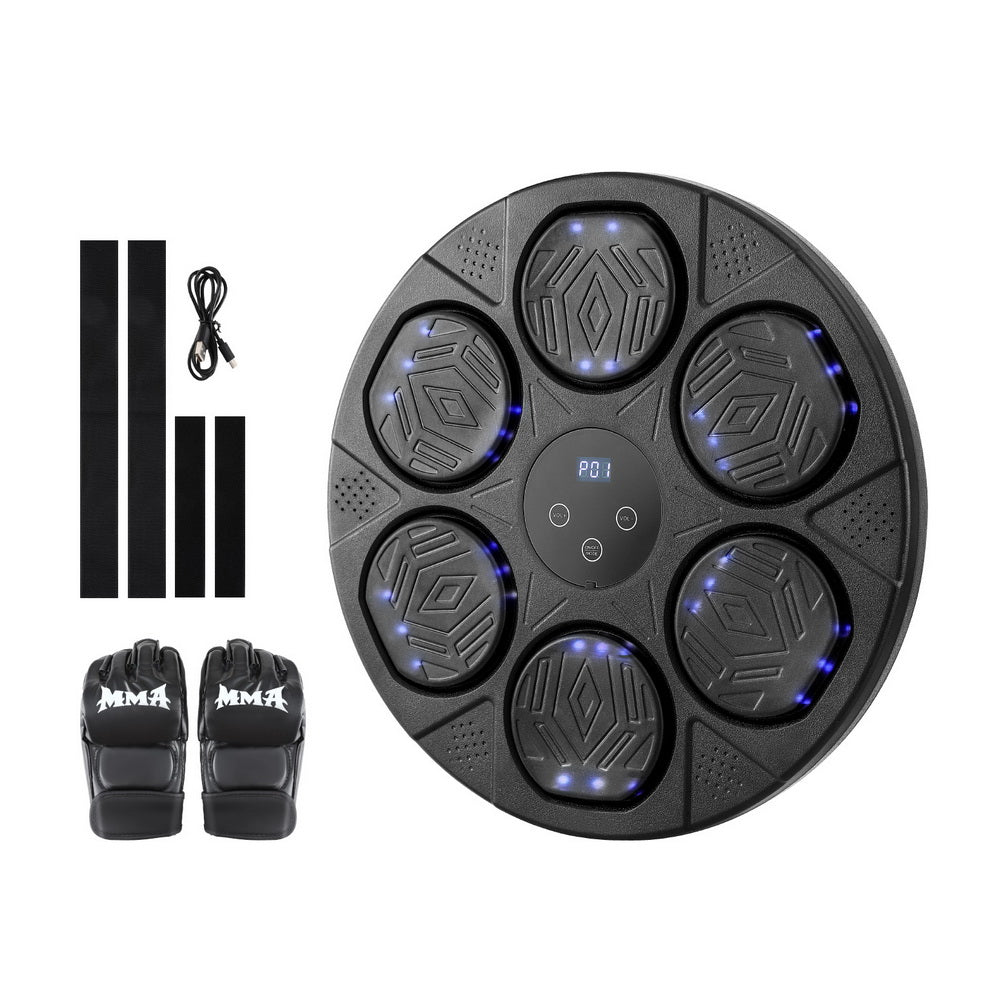 Music Boxing Machine Bluetooth Wall-Mounted Punch Target with LED Display & Gloves