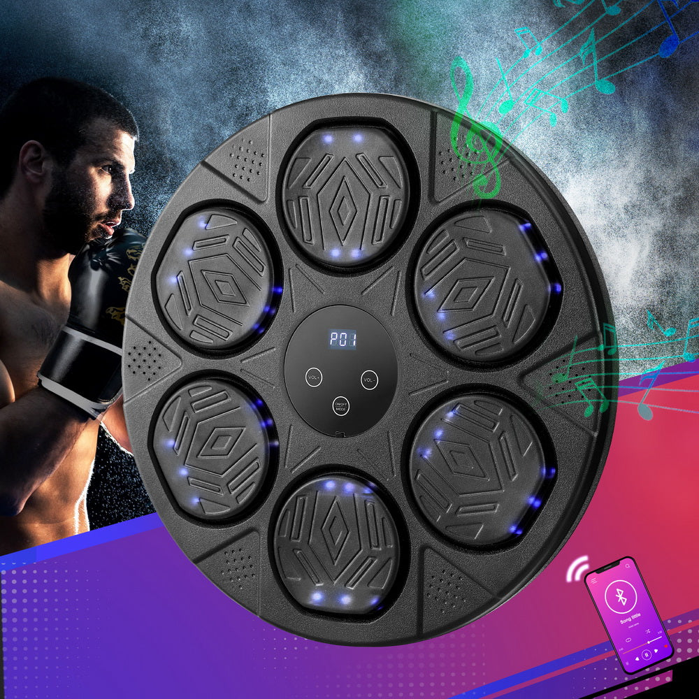 Music Boxing Machine Bluetooth Wall-Mounted Punch Target with LED Display & Gloves