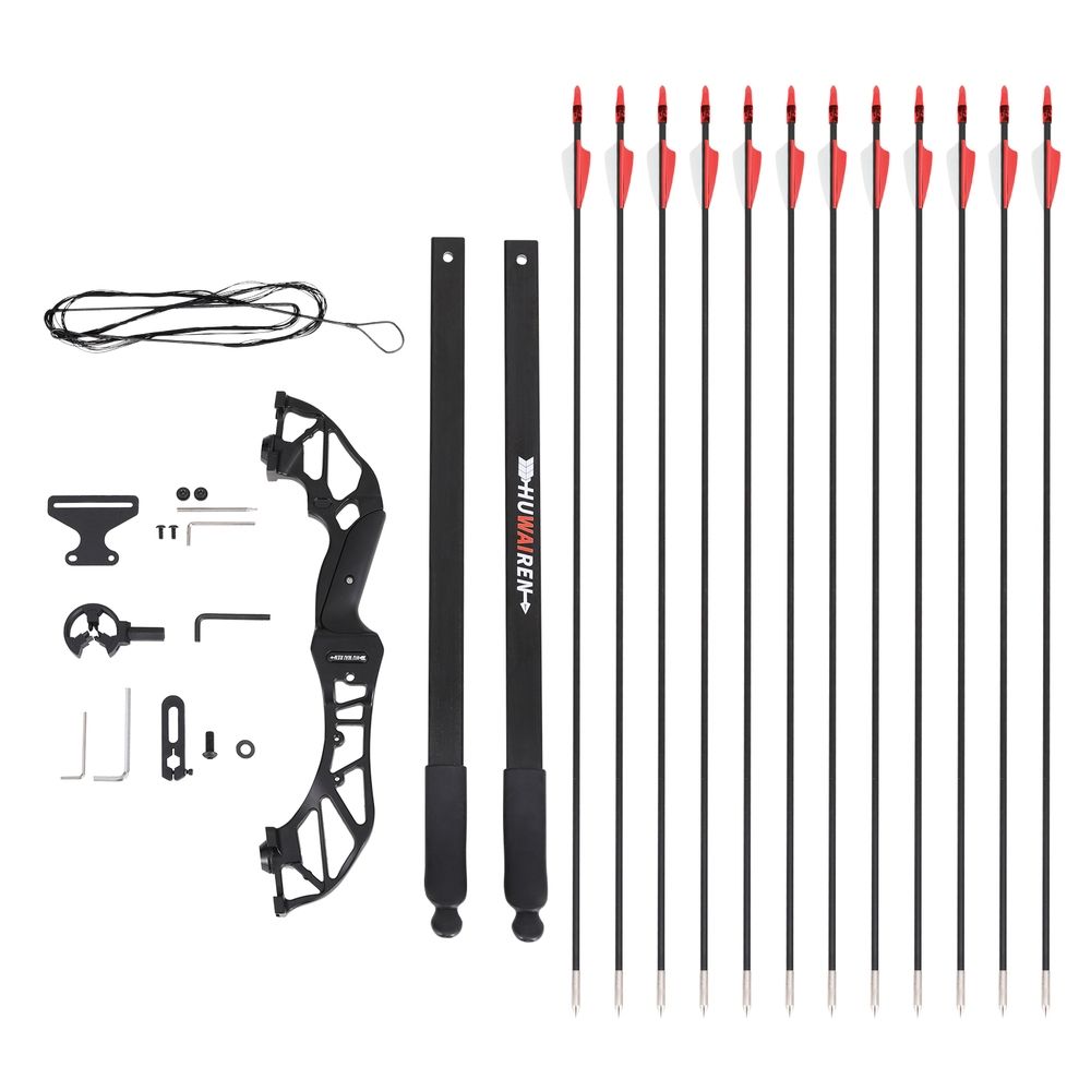 55lbs Bow Arrow Set Recurve Takedown Archery Hunting for Beginner Red