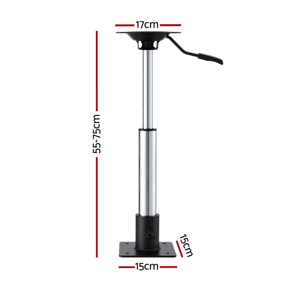 Boat Seat Pedestal 55 - 75cm Adjustable Gas Lift 360 Degrees Swivel