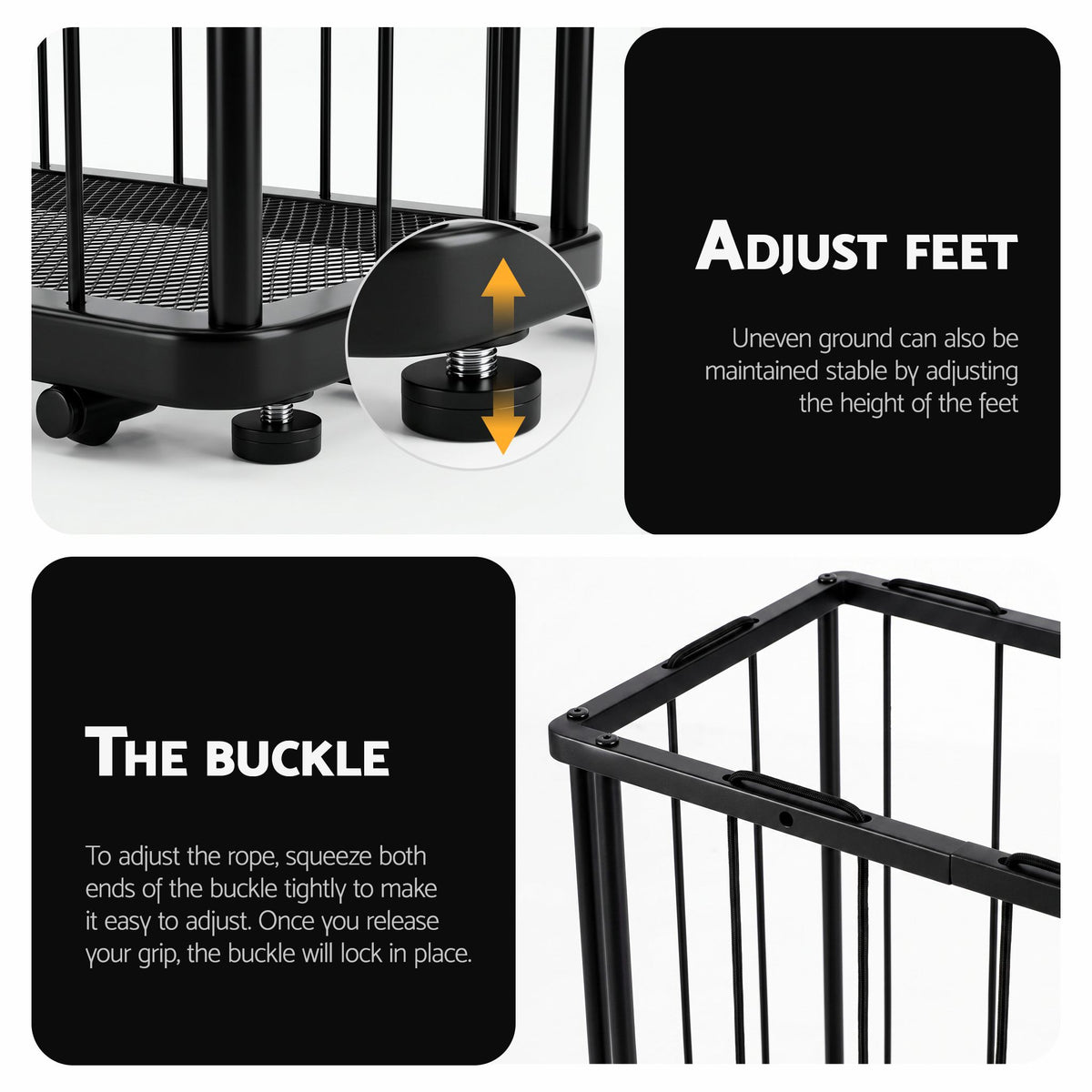Ball Storage Rack Elastic Rope Ball Rack Wall Mounted & Floor Organizer