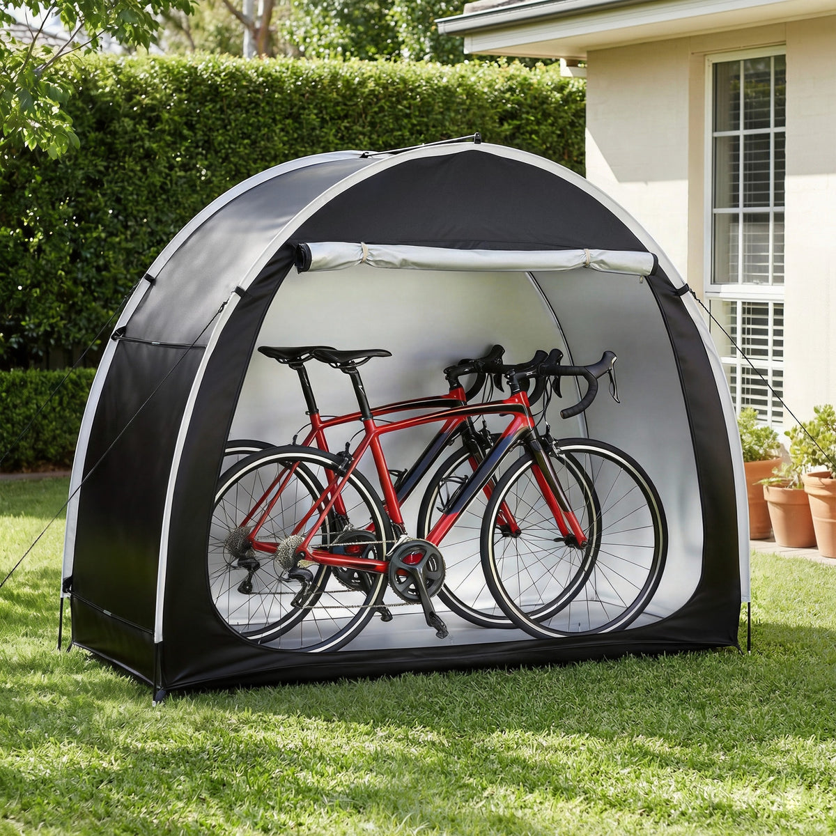 Bike Storage Tent Waterproof Outdoor UV Protection Shelter w/ Large Space