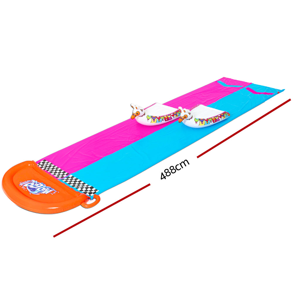 Water Slide Slip Kids 488cm Dual Slides Splash Pad