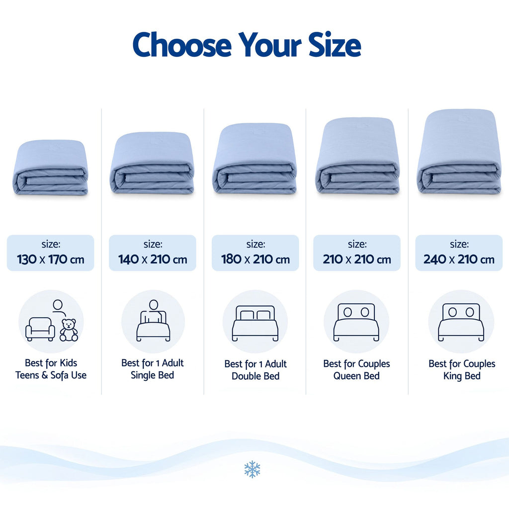 Cooling Blanket Double 180 x 210cm Summer Quilt Lightweight Hot Sleepers
