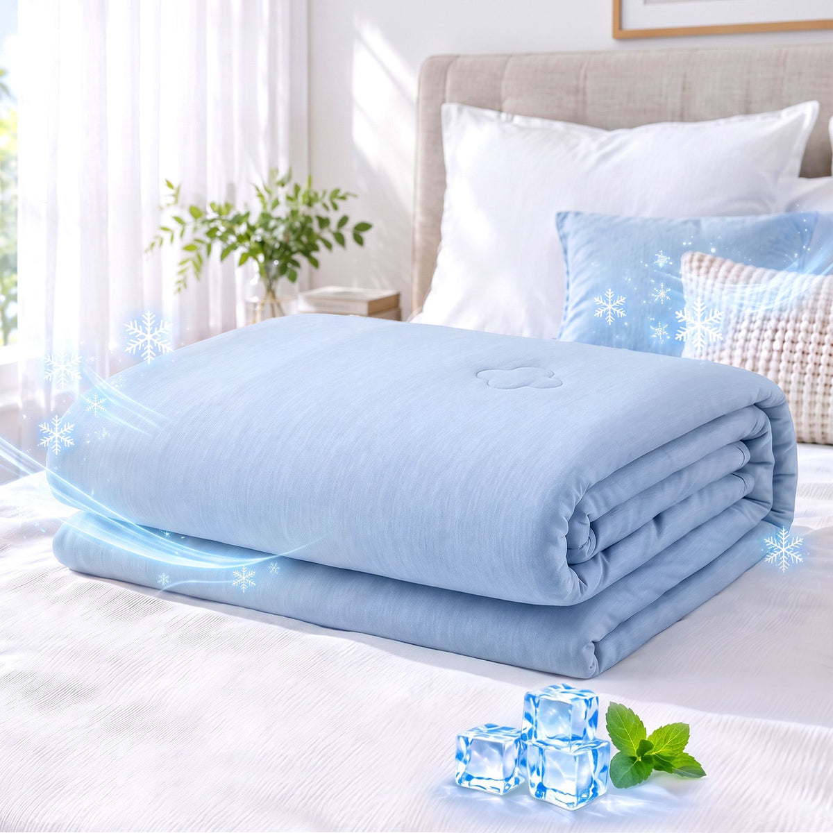 Cooling Blanket 210cm x 210cm Queen Summer Quilt Sleepers Double Sided