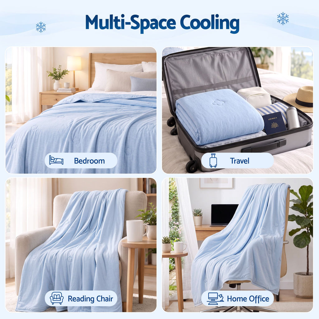 Cooling Blanket 210cm x 210cm Queen Summer Quilt Sleepers Double Sided