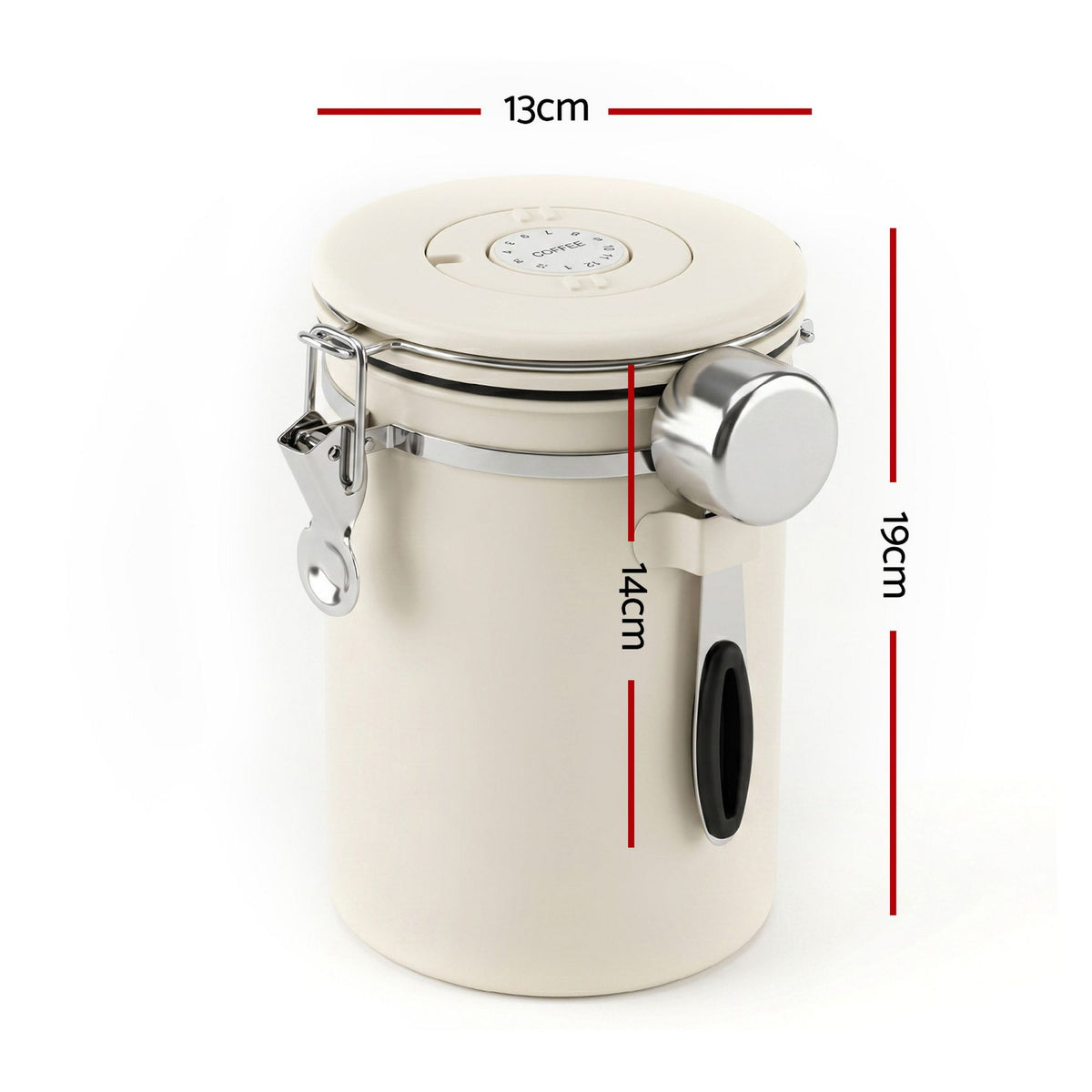 1.8L Stainless Steel Coffee Bean Storage Container Coffee Canister