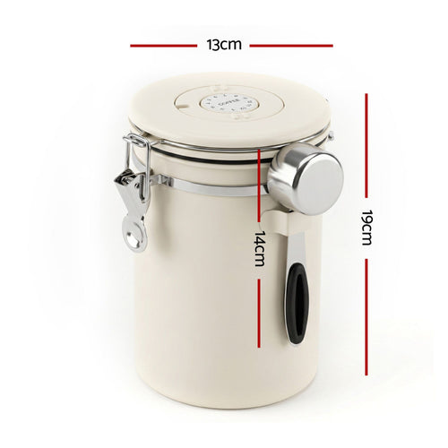 1.8L Stainless Steel Coffee Bean Storage Container Coffee Canister