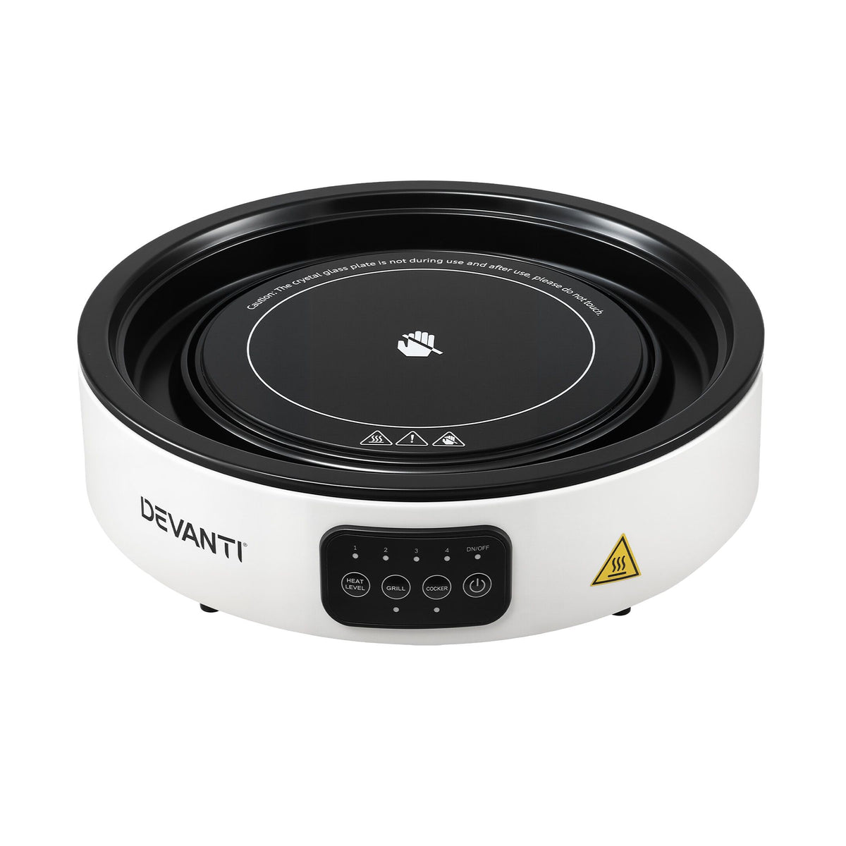 Ceramic Cooktop Electric Hot Plate Countertop Grill Cooker White
