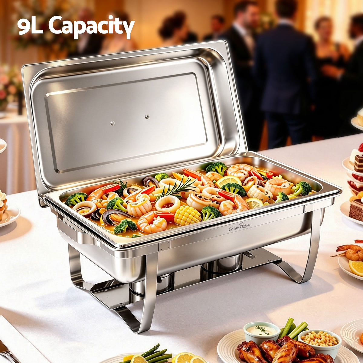 Chafing Dish 9L 1-Pan Buffet Warmer Food Warmer Catering Server