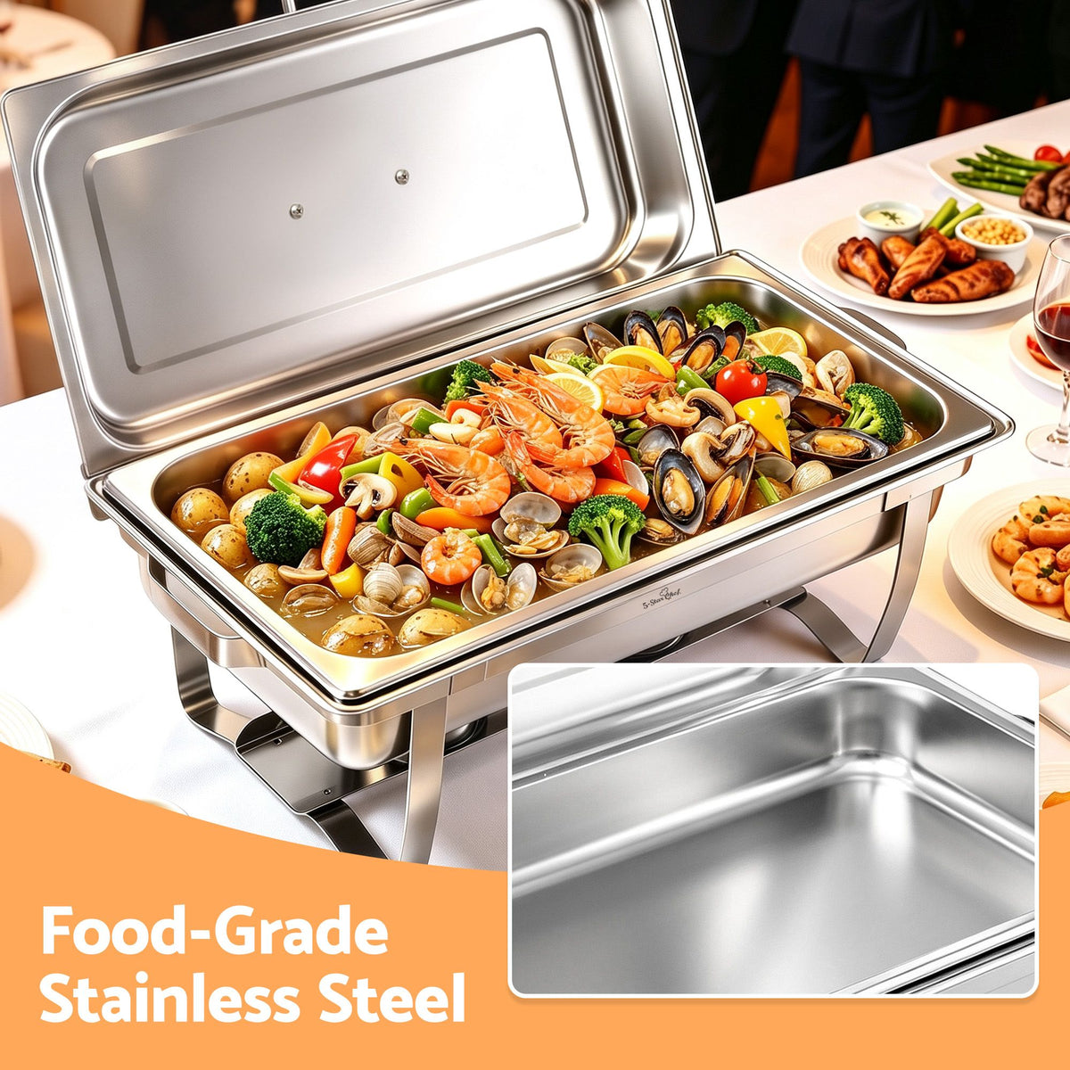 Chafing Dish 9L 1-Pan Buffet Warmer Food Warmer Catering Server