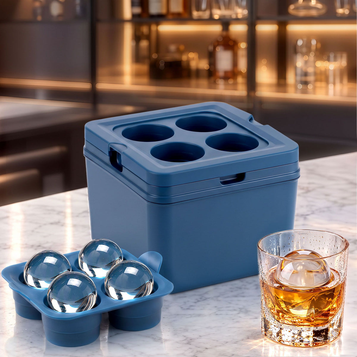 5cm Clear Ice Mold Large Sphere Ice Ball Tray for Whiskey