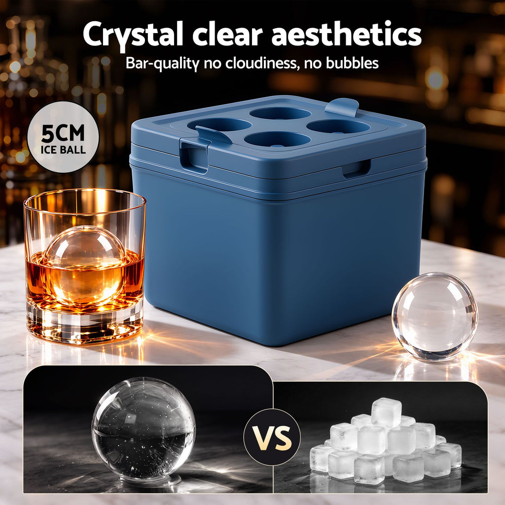 5cm Clear Ice Mold Large Sphere Ice Ball Tray for Whiskey