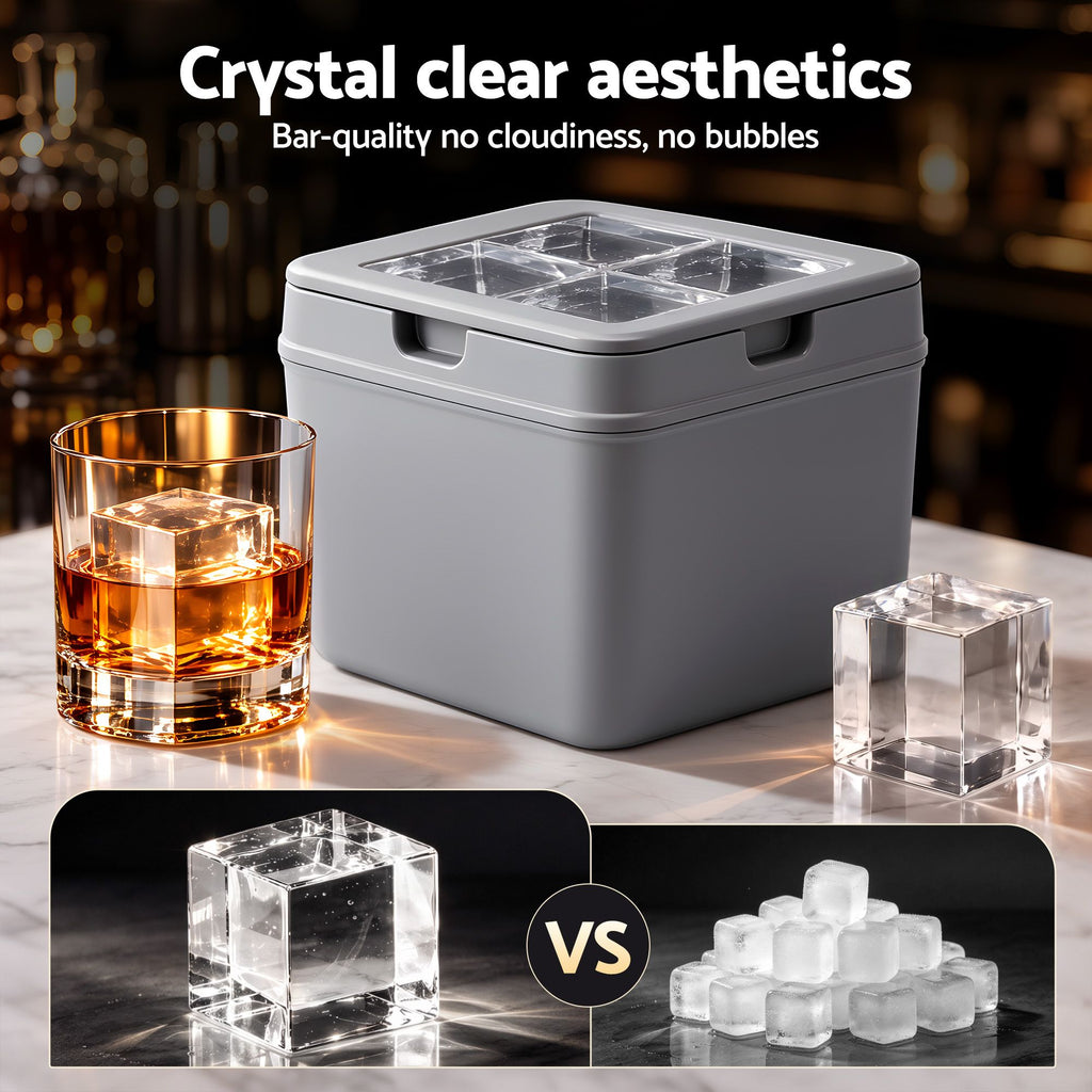 5cm Clear Ice Mold Whiskey Large Square Ice Cube Tray