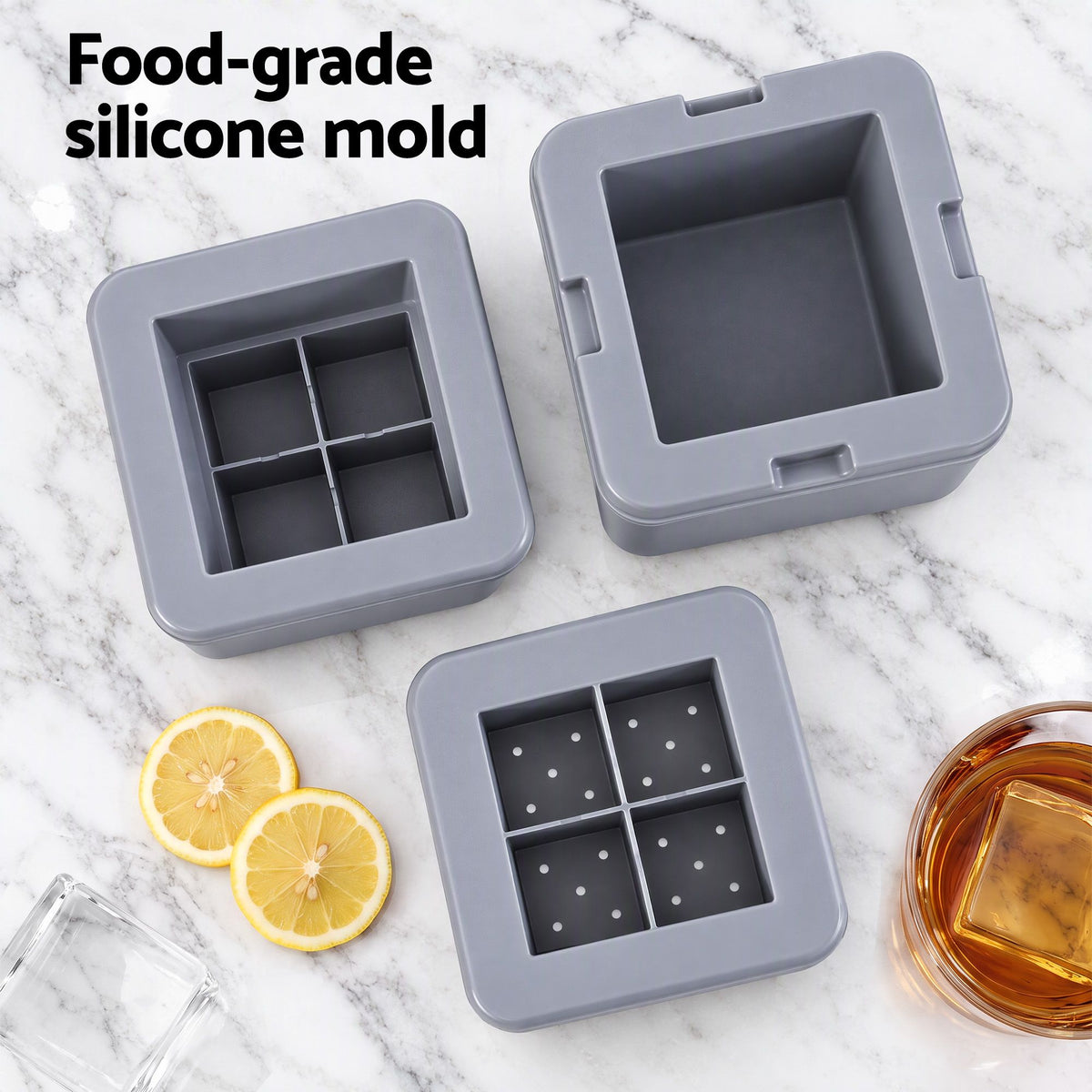 5cm Clear Ice Mold Whiskey Large Square Ice Cube Tray