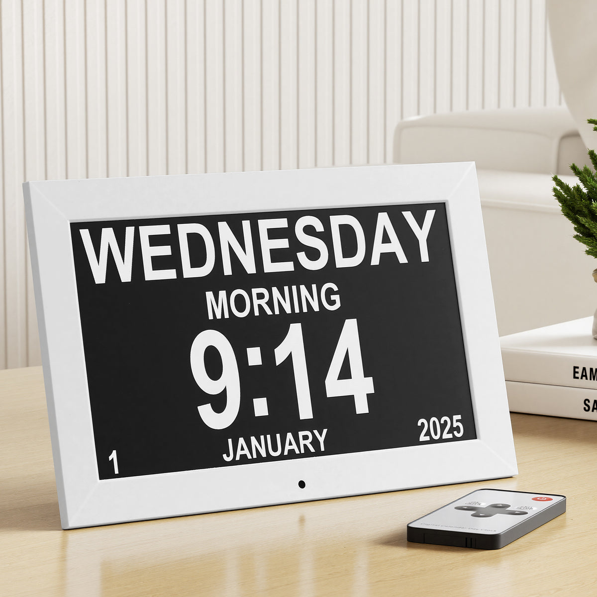 10" Digital Day Clock Alarm Calendar Dementia Date Week Desk Clocks White