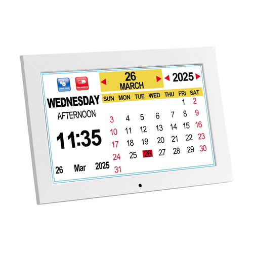 10" Digital Day Clock Alarm Calendar Dementia Date Week Desk Clocks White