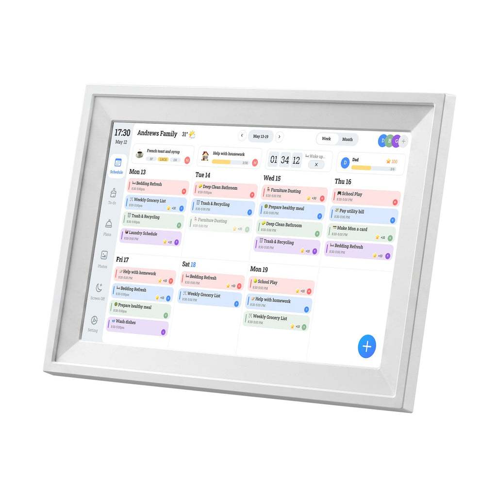 10" Digital Calendar Planner Smart Photo Frame Family Chore Chart & Sync