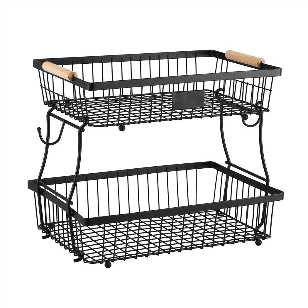 2 Tier Fruit Basket Bowl Detachable Kitchen Food Storage Stand
