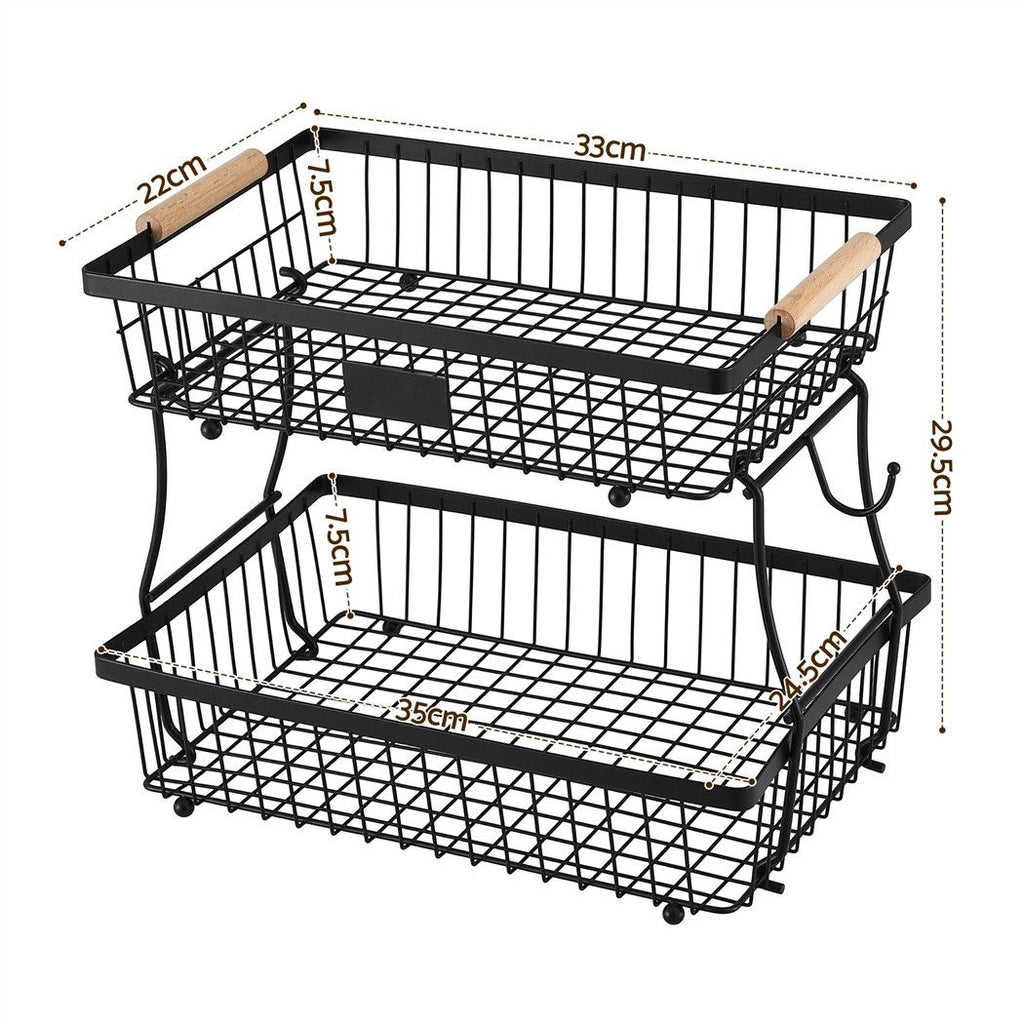 2 Tier Fruit Basket Bowl Detachable Kitchen Food Storage Stand