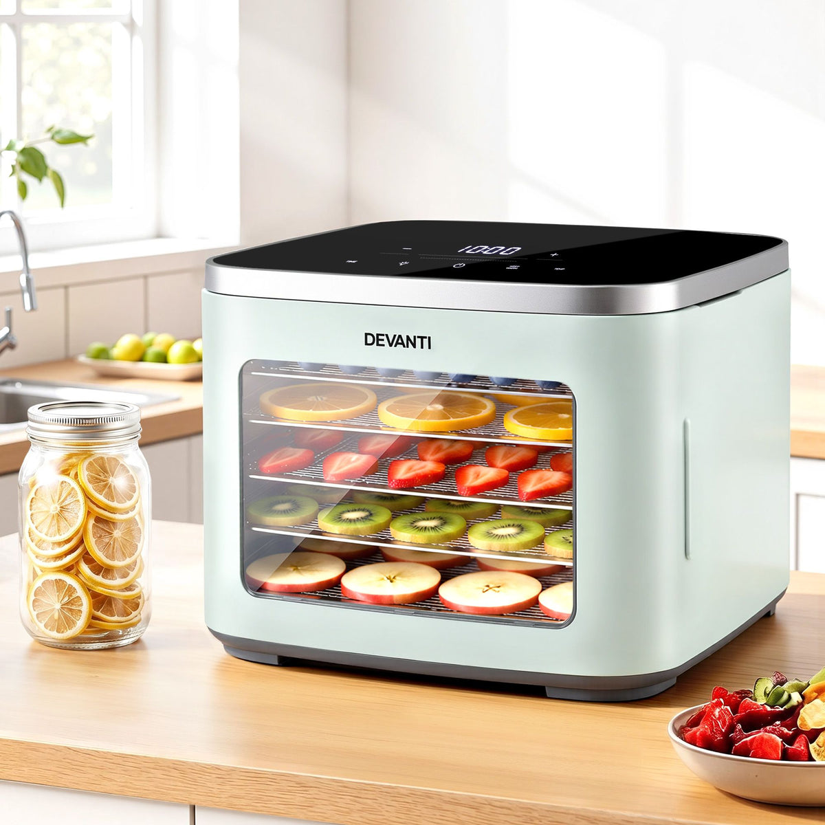 Food Dehydrator Machine 5 Tray Mini Fruit Dryer Maker Green