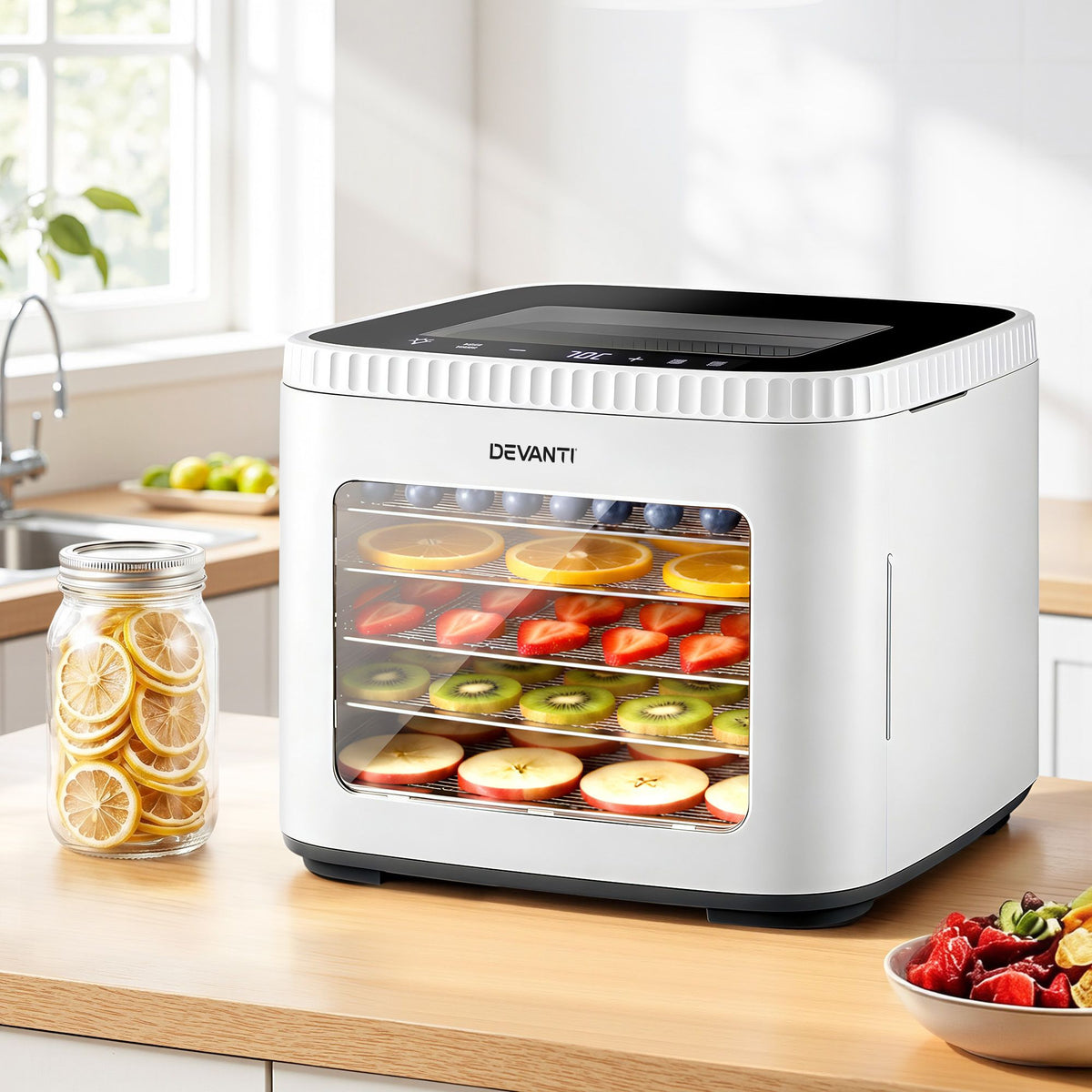 Food Dehydrator Machine 5 Tray Mini Fruit Dryer Maker White