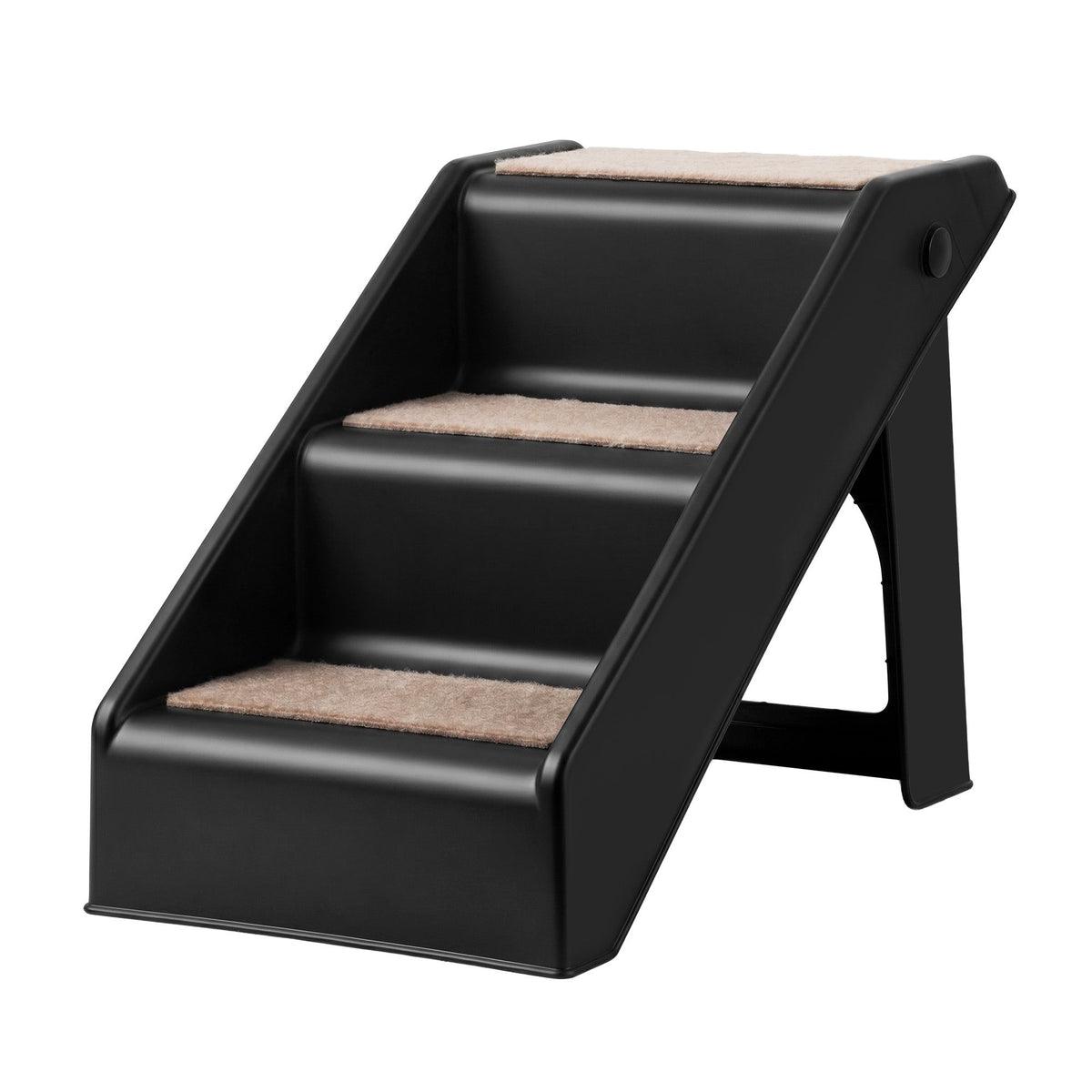 Dog Ramp 3 Steps Pet Stairs For Bed Sofa Car Foldable Portable Ladder Black