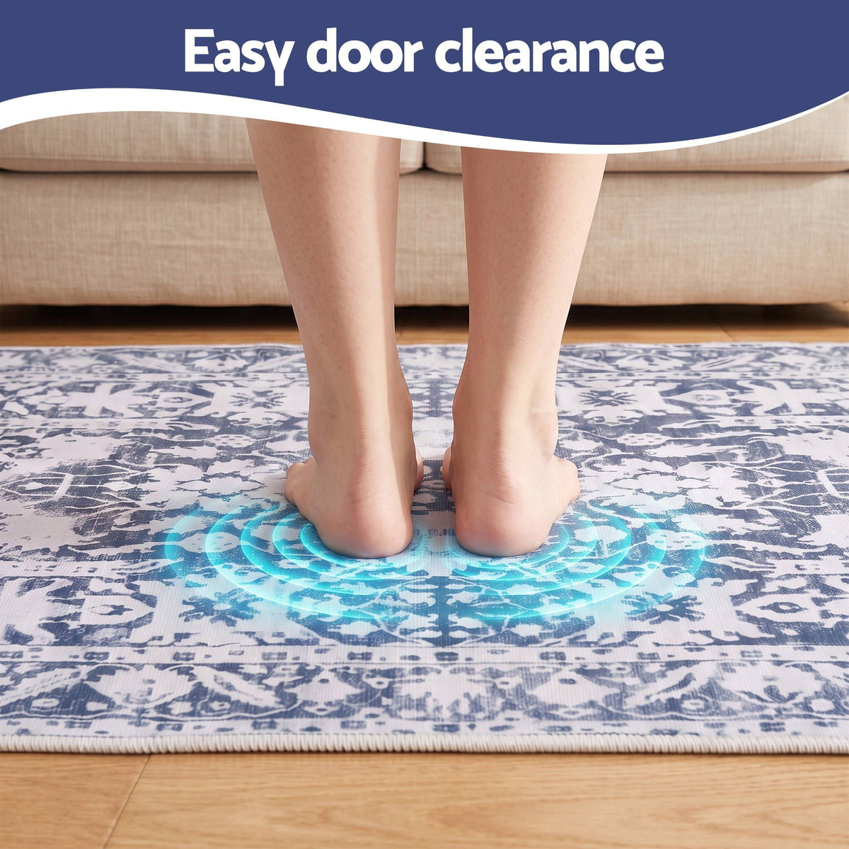 60 x 180 cm Runner Rugs for Hallway Bedroom Pad-Free Dense Dot Backing Stops Slipping &