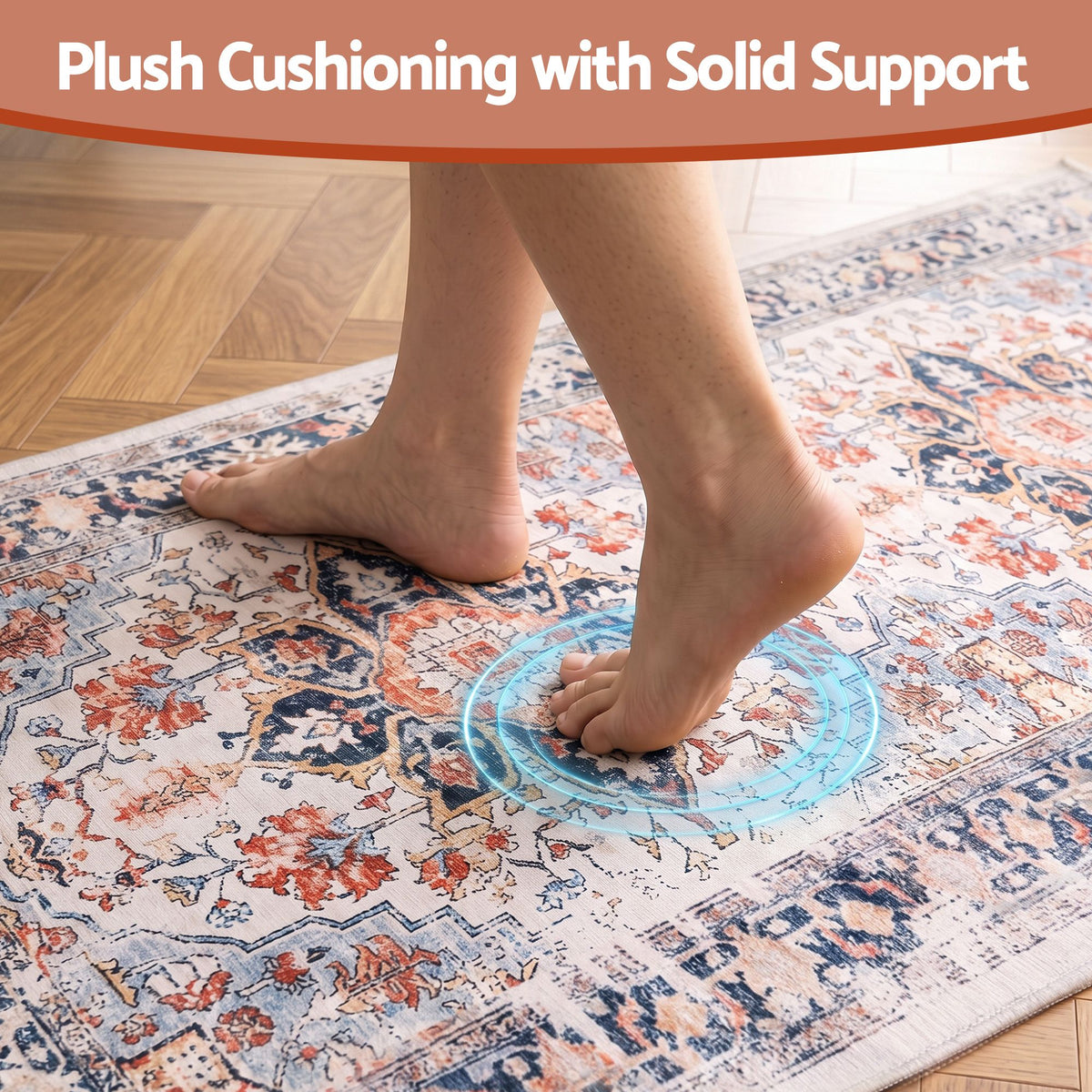 80 x 180 cm Runner Rugs For Living Room No Heavy Rubber Crease-Free Foldable Design For