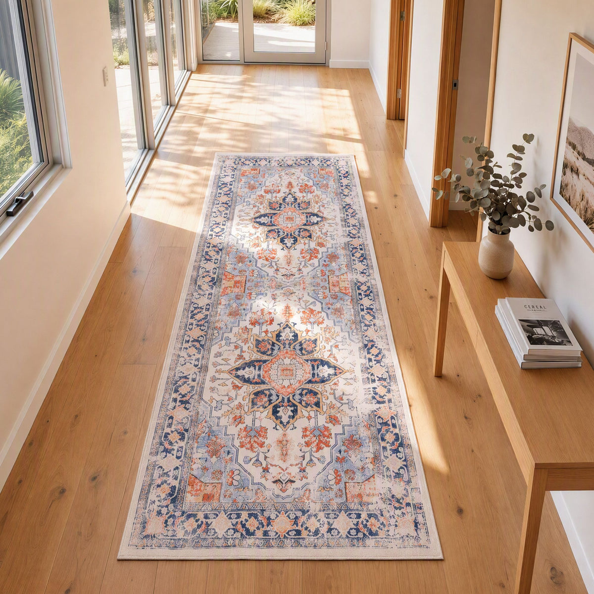 80 x 180 cm Runner Rugs For Living Room No Heavy Rubber Crease-Free Foldable Design For