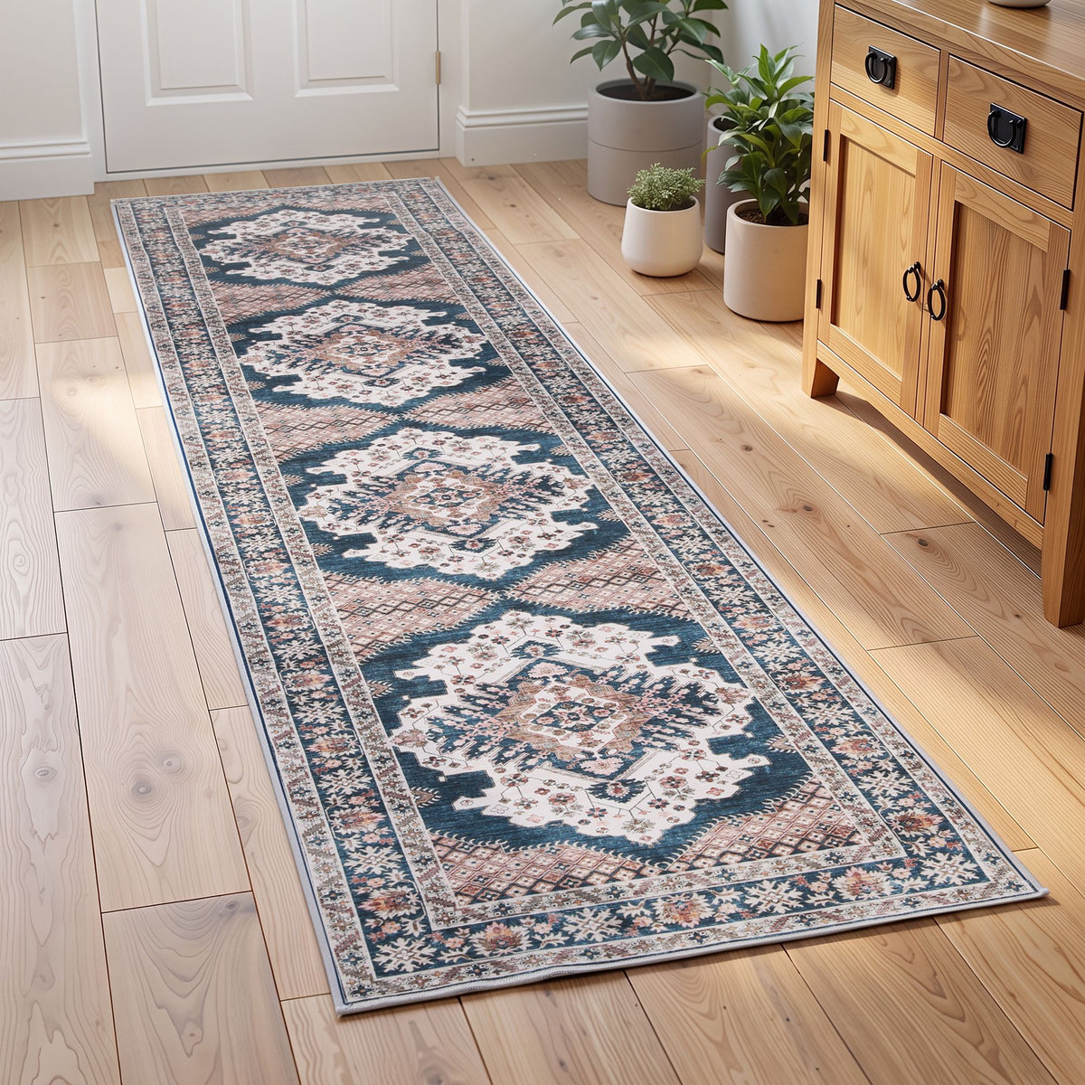 60 x 300 cm Washable Runner Area Rug No Hard Glue Quilt-Like Soft for Home Decor, 0.5cm