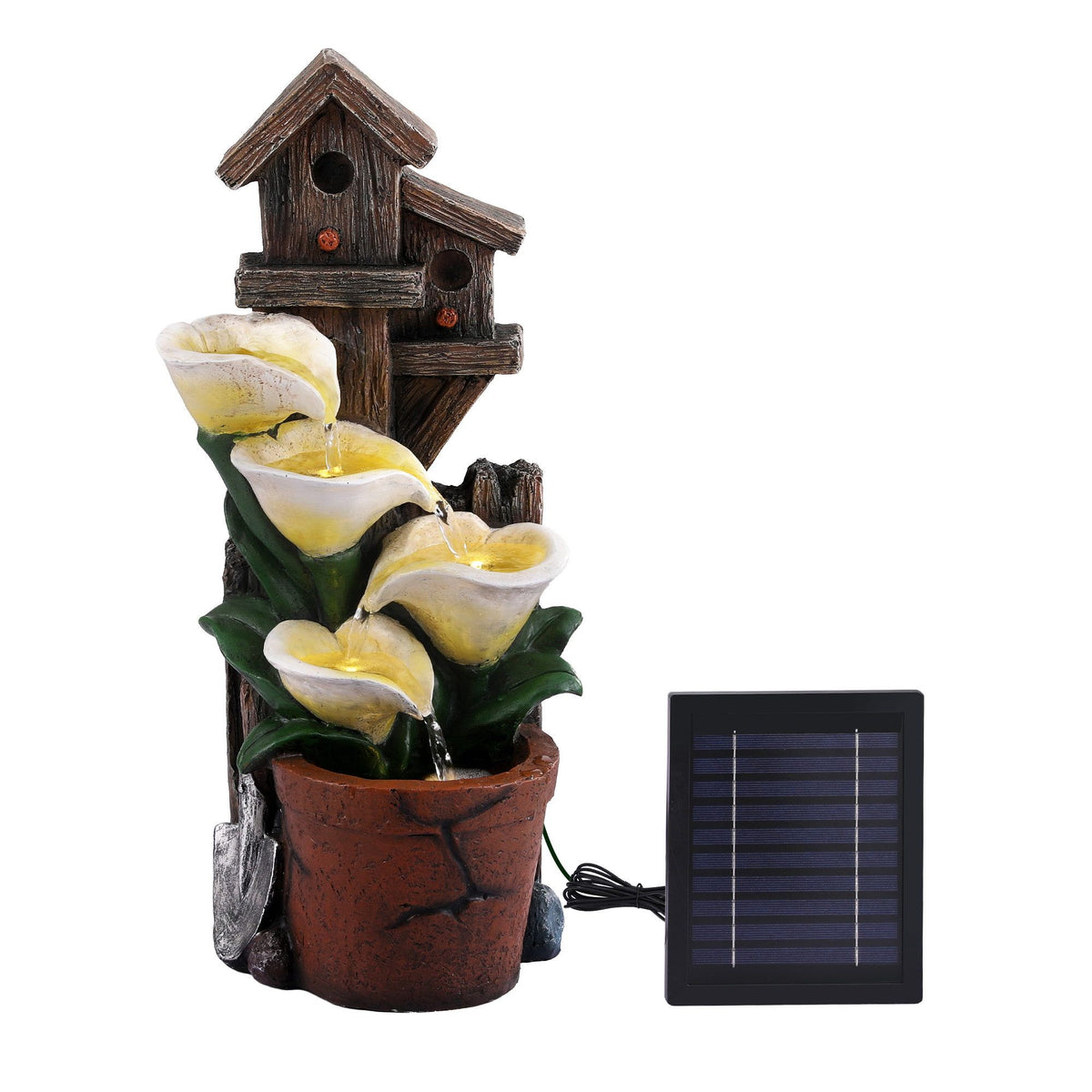 Solar Fountains Water Features 4-Tier Cascading Flower Bowls 55cm
